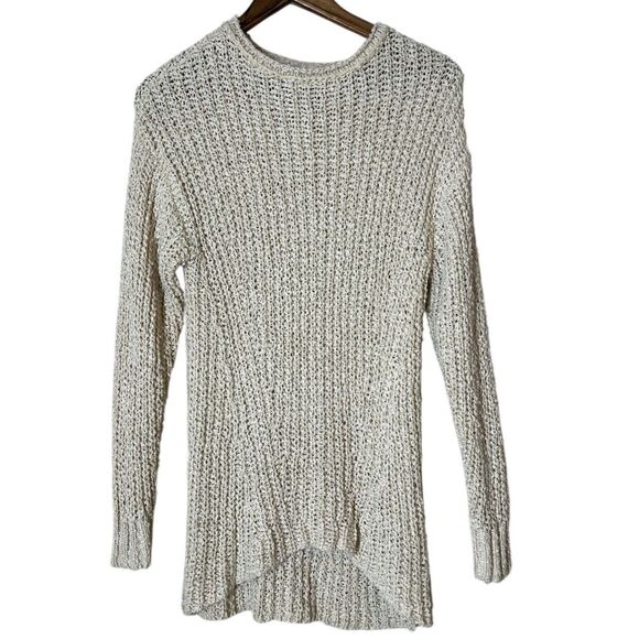 Z Supply Cream Open Knit Fitted Tunic Length Sweater Womens Sz S Cozy Beachy - Picture 1 of 8